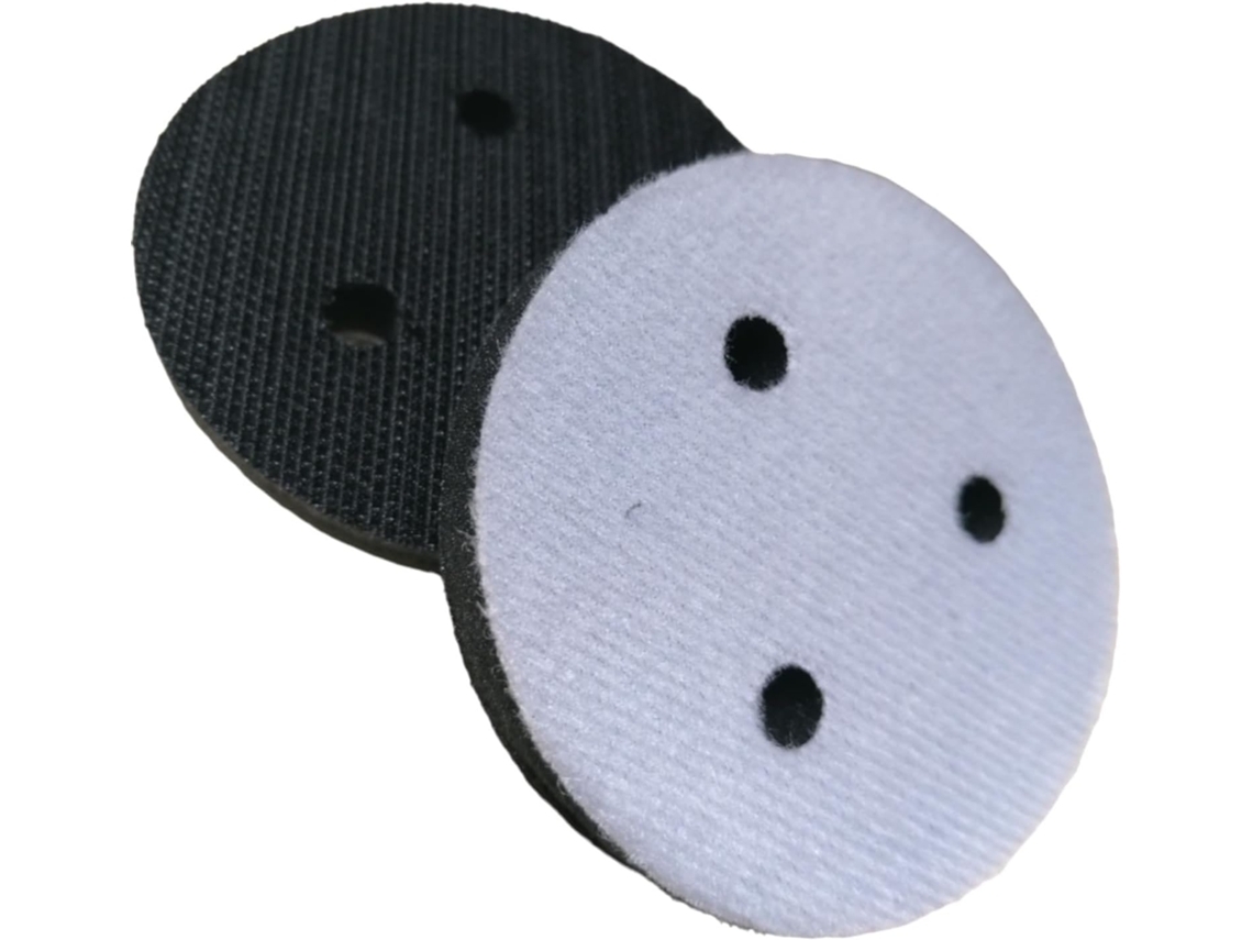 2x Almofadas De Interface Para Lixagem De 75mm Com Espuma Amortecedora E Velcro