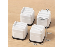 Elevadores Para Cama 4 Peças , Ajustáveis, Para Mesas, Cadeiras, Sofás E Secretárias Branco Hexinyigjly