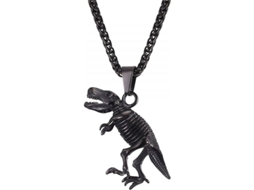 2026-colgante De Tiburón/pez/delfín Joyería Animal Collar Para Hombres Niños Acero Inoxidable Zgx 03 Dinossauro Negro