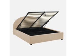 Cama Com Cabeceira Base Ripas Acabamento Sweeek Boucle (102x174x216)