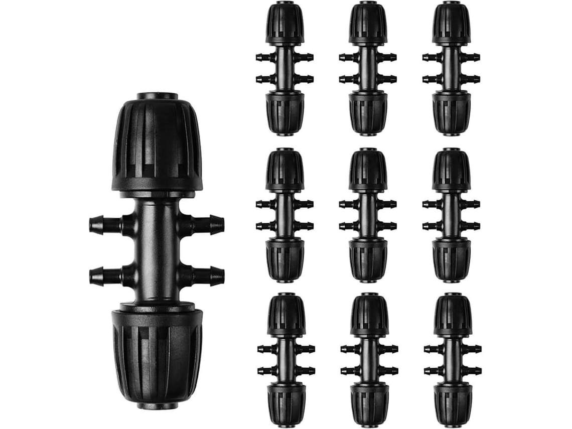 Conector De Mangueira De Irrigação Jardim 1/2 Para 1/4 Polegada 10 Peças Preto