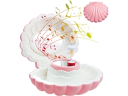 Conjunto de 2 caixas de música AQUAFORGE em formato de concha com Pink Dancer e Espelho