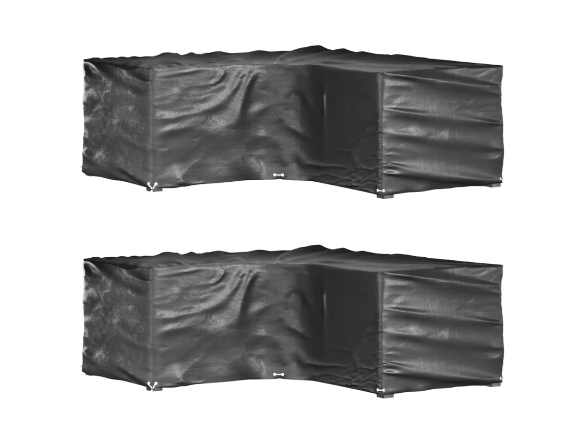 Vidaxl Capas P/ Mobília Jardim Forma De L 2 Pcs 12 Ilhós 185x185x70 Cm