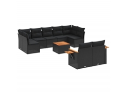 Garden Sofa Set, Garden Sofa Sets Vidaxl Preto Rattan / Vime (n/a)