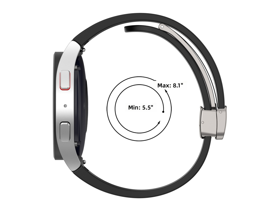 Correia de Silicone com Fivela de Aço para Samsung Galaxy Watch5 Pro e Watch6 CHABERLU