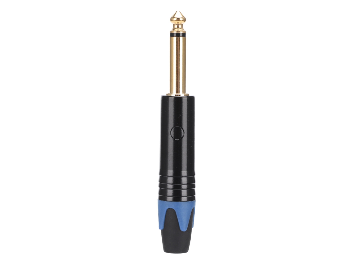 Adaptador De Microfone Macho 6.35mm Com Platina Dourada