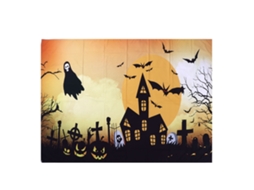 Tecido de Cena de Halloween com Cemitério LAXISCREED