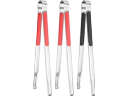 Conjunto De 3 Pinças Para Churrasco M Meterxity, 29, 5cm, Antiderrapantes, Em Aço Inoxidável 410, Com Trava, Para