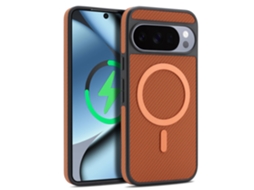 Capa Magnética Em Couro Para Google Pixel 11 Pro (marrom)
