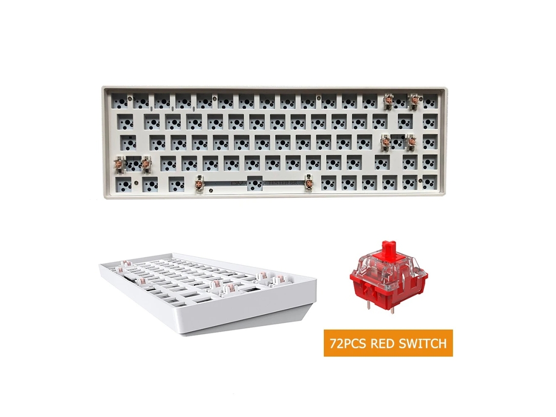 Lurelia Teclado Sem Fios, Bluetooth, 2.4g, 68 Teclas, Ergonómico, Mecânico, Gaming, Compacto