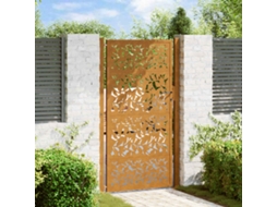 Vidaxl Portão De Jardim 100x175 Cm Com Design De Folha De Aço Resistente Às Intempéries