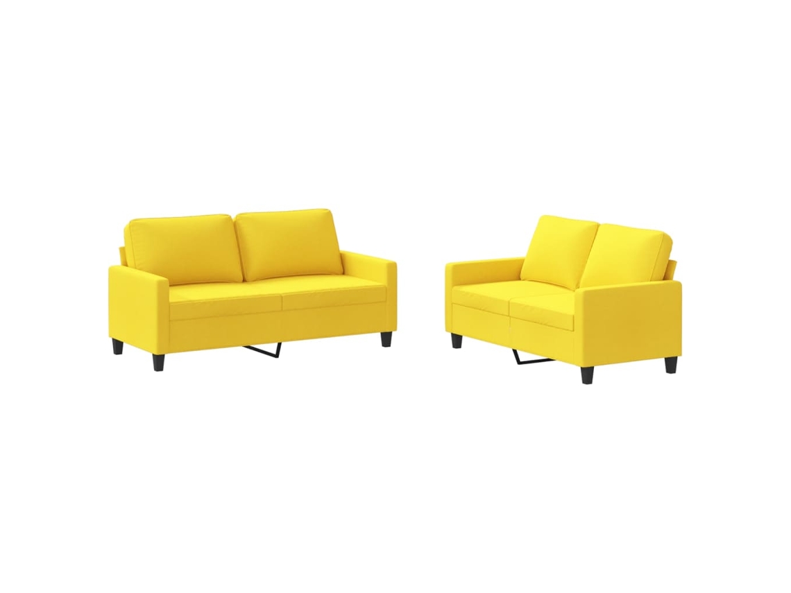 Sofa Set, Sofa Sets Vidaxl Amarelo Tecido (n/a)