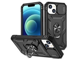 Suporte Casa Para Iphone 14 Pele Sintética Com Porta-cartões Preto
