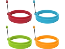 Aros De Silicone Qualidade Alimentar Para Ovos, Multicoloridos, Moldes Para Ovos Fritos(pacote Com 4, 10 Cm)