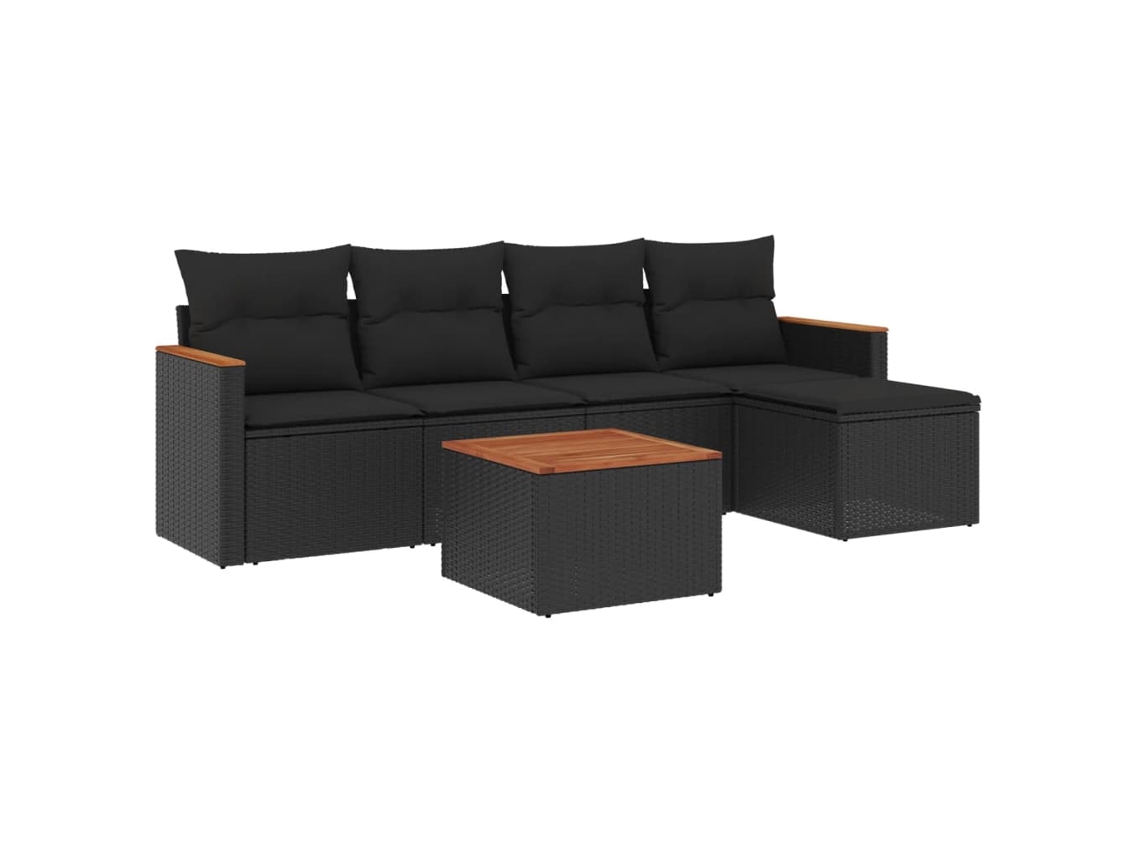 Garden Sofa Set, Garden Sofa Sets Vidaxl Preto Rattan / Vime (n/a)