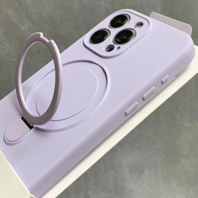 Capa Protetora De Silicone Líquido (dxz Para Iphone 14 Pro) Com Suporte.