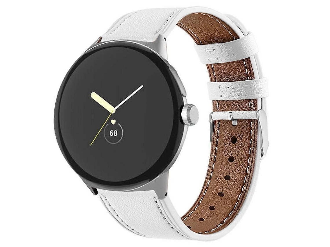 Pulseira De Couro Com Extremidade Arredondada Para Google Pixel Watch 3 45mm