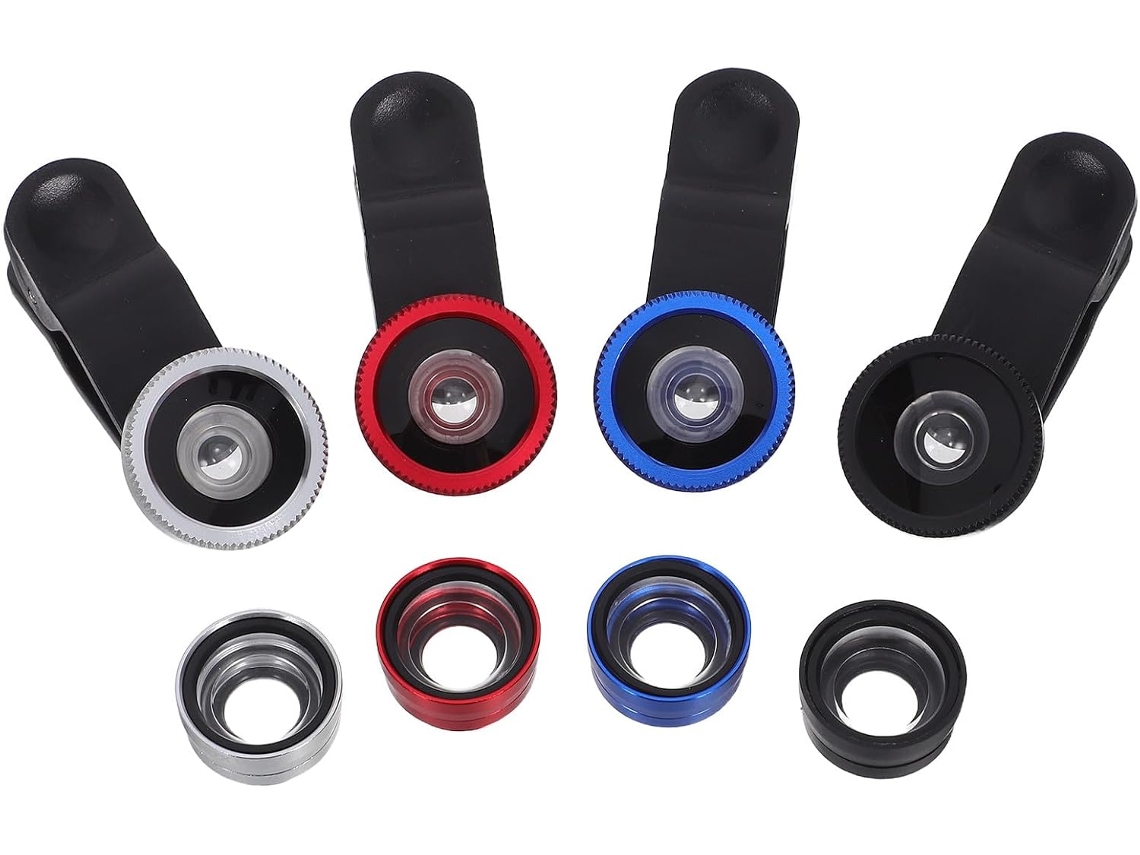 Kit Com 4 Lentes De Vidro Para Celular, Lente Grande Angular.