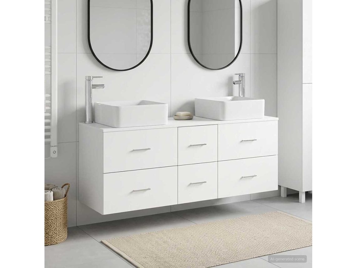Vidaxl Conjunto De Armários Para Banheiro 3 Unid. Branco