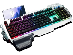 Teclado Para Jogos, Teclado Semimecânico Com Retroiluminação E Apoio Para Pulso, Teclado Híbrido Ergonômico Com Fio Usb À Prova Dágua Everley891