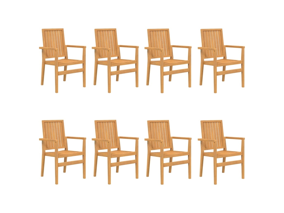 Stackable Garden Chair, Stackable Garden Chairs Vidaxl Marrom Madeira (n/a)