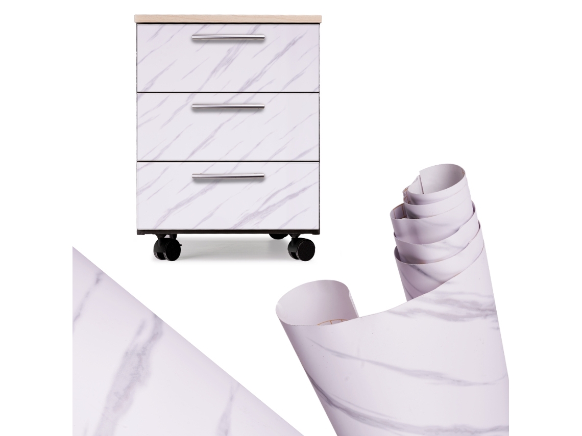 Papel De Parede Autoadesivo Em Rolo Folheado Mármore Branco Jazz 1,22x50m Pricenet