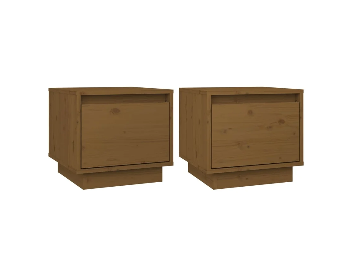 Bedside Cabinet, Bedside Cabinets Vidaxl Marrom Madeira De Pinho (n/a)
