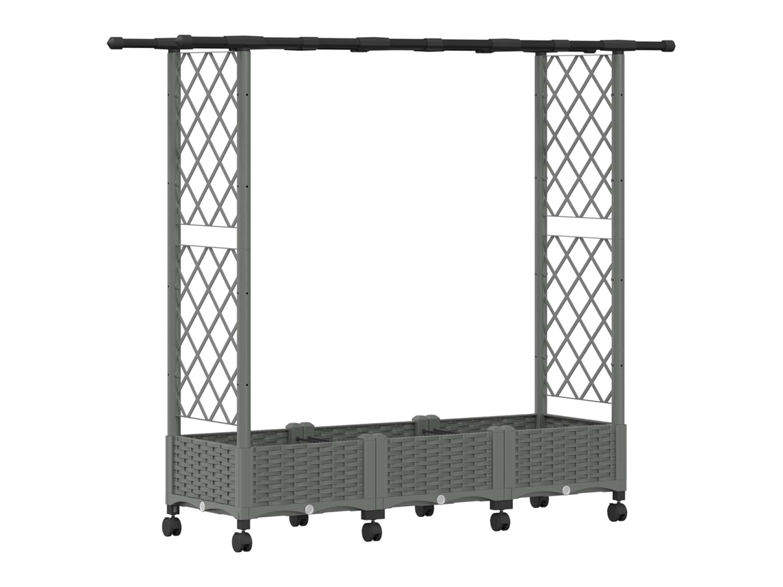 Conjunto 1 Canteiro De Jardim Elevado Vidaxl Cinzento-claro Polipropileno (164 X 40 X 127 Cm)