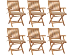Folding Chair, Folding Chairs Vidaxl Bege Madeira (n/a)