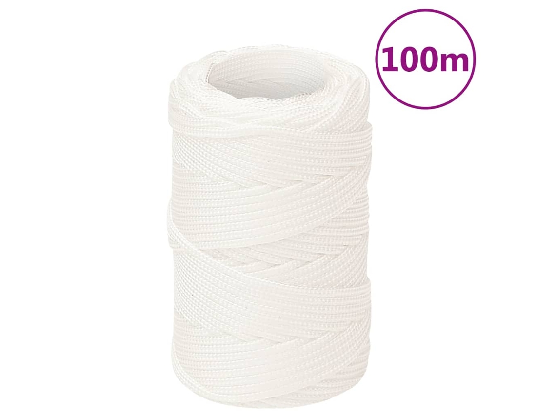 Vidaxl Corda De Barco 2 Mm 100 M Polipropileno Branco Completo