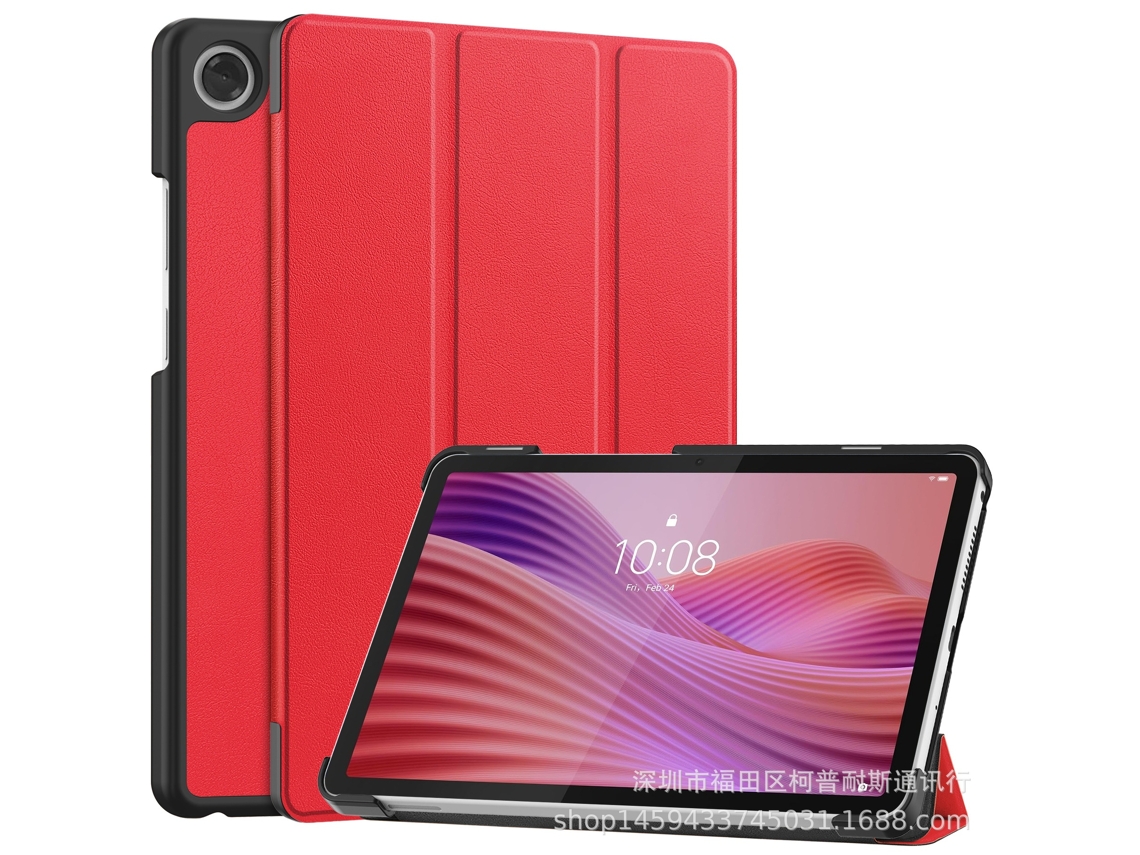 Capa Para Tablet Lurelia, Compatível Com Lenovo Tab K9/tab One/tb305fu, Vermelho, Pc, Dobrável Com Suporte, Função Sono