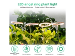 Luzes De Cultivo Para Plantas De Interior 3 Cabeças 4,8 W 34,5 Lm 60 Led Luz De Cultivo Alimentada Por Usb 8h/12h/16h Temporizador 5 Brilho Regulável
