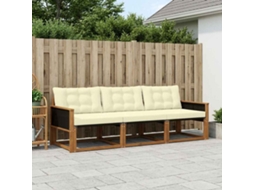 Vidaxl Conjunto De Sofás Para Exterior 3 Unid. Natural E Creme