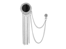 2026 broche Estilo Preppy Vintage Marino Con Cadena Borla Piedras Strass Antideslizante para Gorros Y Bolsos