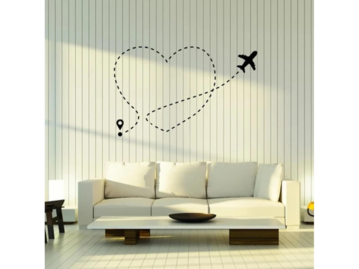 Adesivos de parede avião amor romântico vôo adesivos de viagem decoração interior acessórios salão adesivos de parede quarto juventude