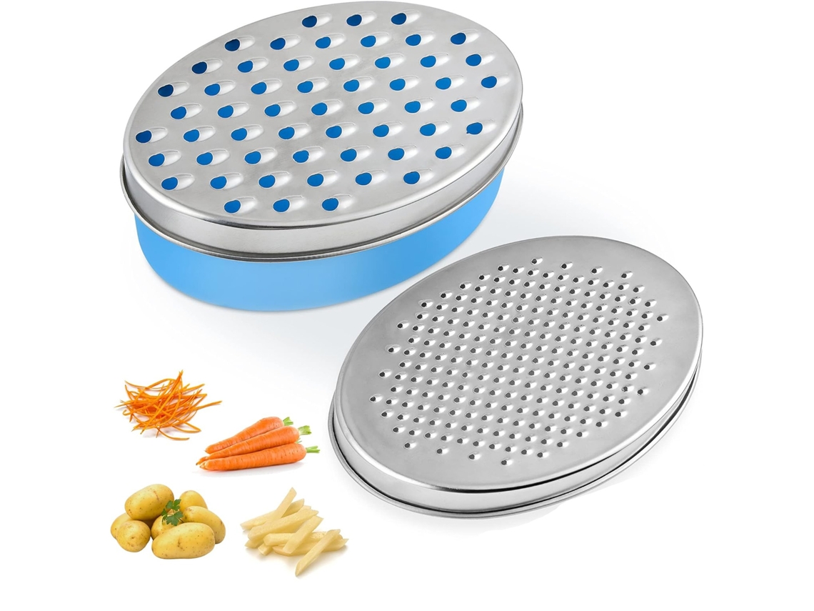 Fatiador De Queijo Oval Com Caixa Armazenamento Alimentos E Tampa, Chocolate, Para Fatiar Armazenamento, Azul Aquaforge