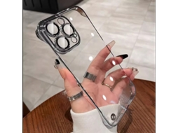 Capa Para Iphone 17 Air Cinza Titânio Com Acabamento Eletrogalvanizado, Sem Moldura, Ultrafina E Transparente