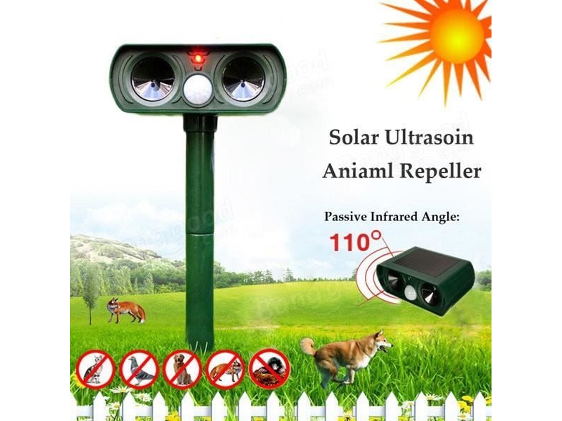 Tempsa Repelente Solar Ultrassônico para Cães e Gatos para Áreas Externas e Jardins