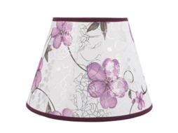 Lámpara de tela con estampado floral, de mesa o de pie, color morado-aquaforge