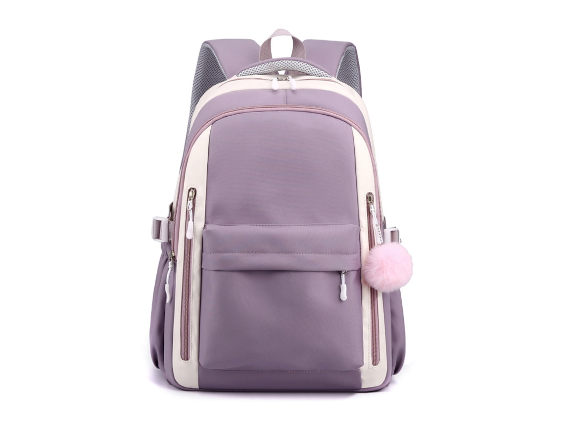 Mochila Escolar Leve Portátil À Prova D'água 8011 Roxa