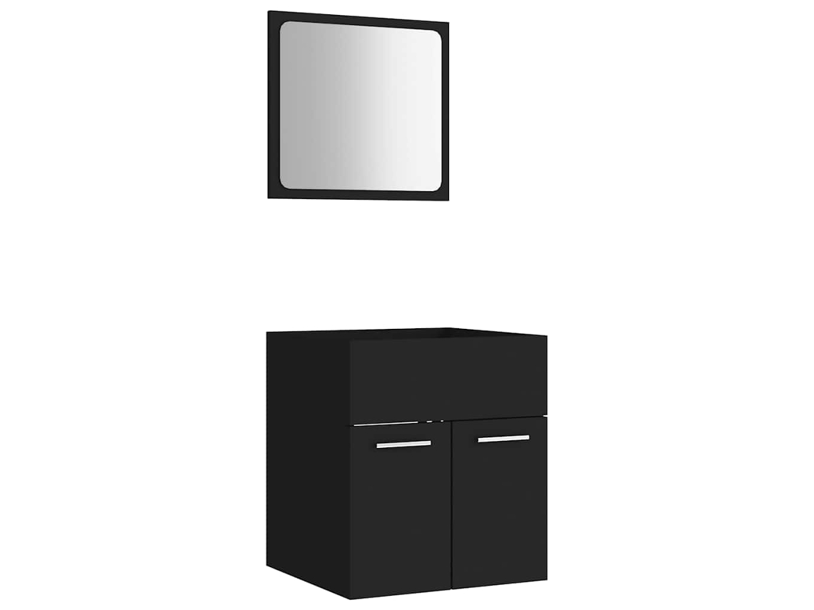 Bathroom Furniture Set, Bathroom Furniture Sets Vidaxl Preto Madeira Processada (n/a)