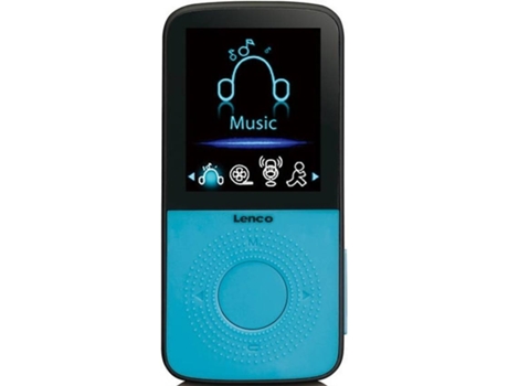Leitor Desportivo MP4 LENCO Podo 153 Azul — 4GB;luz sinalizadora intermitente e com clip de fixação
