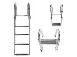 Escada de Natação com Pega Sintética Steps Deluxe Inox 4 Prateado 1600 Mmvetus