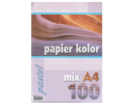 Papel Para Cópia A4, Colorido, 100 Folhas Kreska