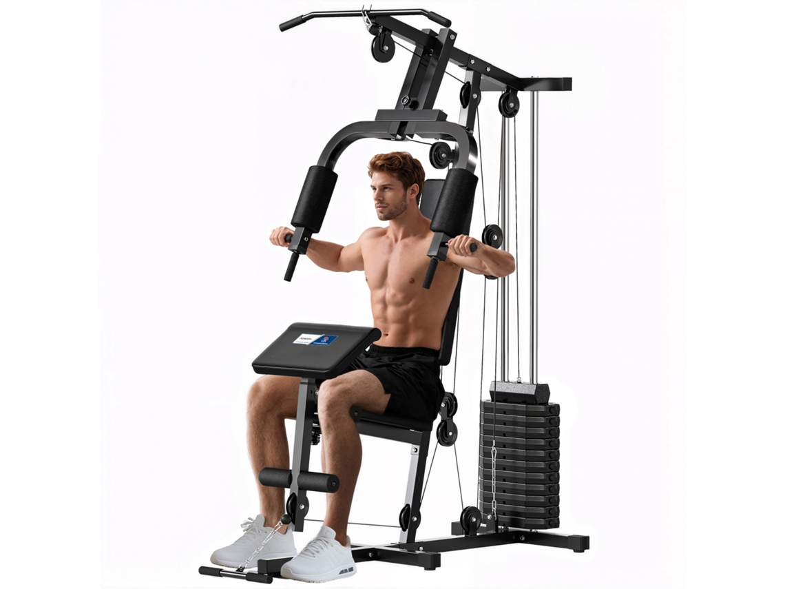 Estação de Musculação com 12 Blocos de Peso de 5,5kg, 135x103x210cm CHEZMOI