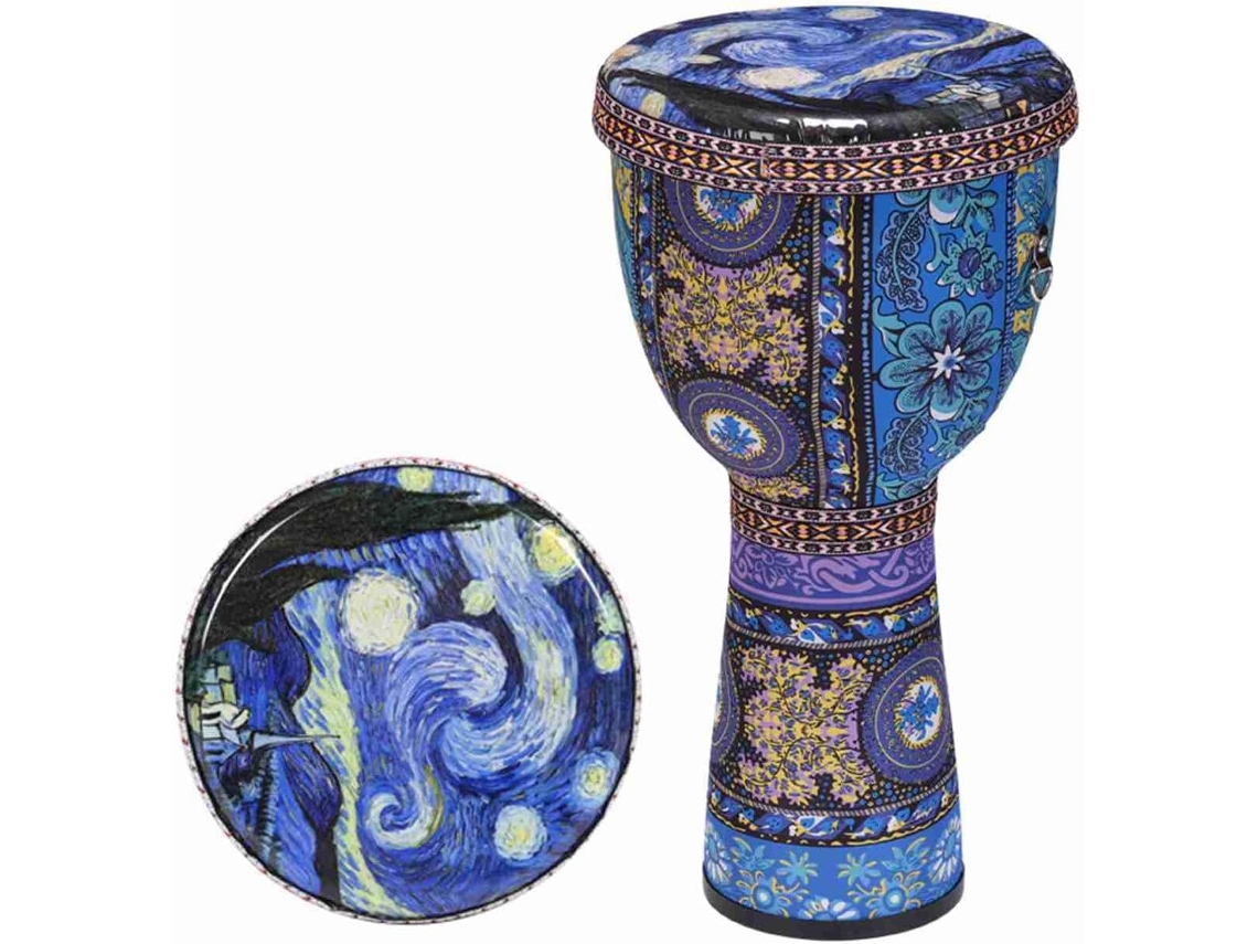 Tambor Africano Djembe Dilwe 8 Polegadas Em Resina Abs Com Pé Antiderrapante 21x41cm