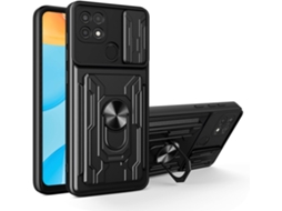 Lente para Telefone Proteção Deslizante Anel Antiqueda Qualidade para Oppo Oppo A15 HONGWE. com Anel de Suporte Preto