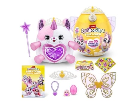 Zuru Fairycorn Princess S6 Peluches interativos 6 princesas fadas para colecionar com mais de 35 surpresas