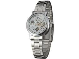 Reloj Automático Mujer De Acero Inoxidable Correa Redondo Moda (plata)
