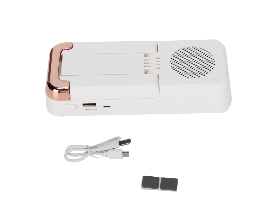 Suporte para Telefone com Alto falante Bluetooth Branco EOOCOO (plegável e Portátil, Ângulo Ajustável)